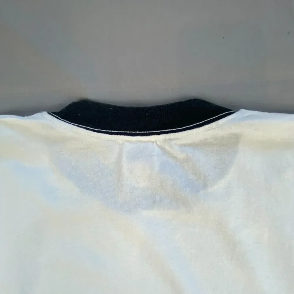 Delta Pro Weight Mens Ringer T Shirt White Black Trim Crew Neck Tee Size XL